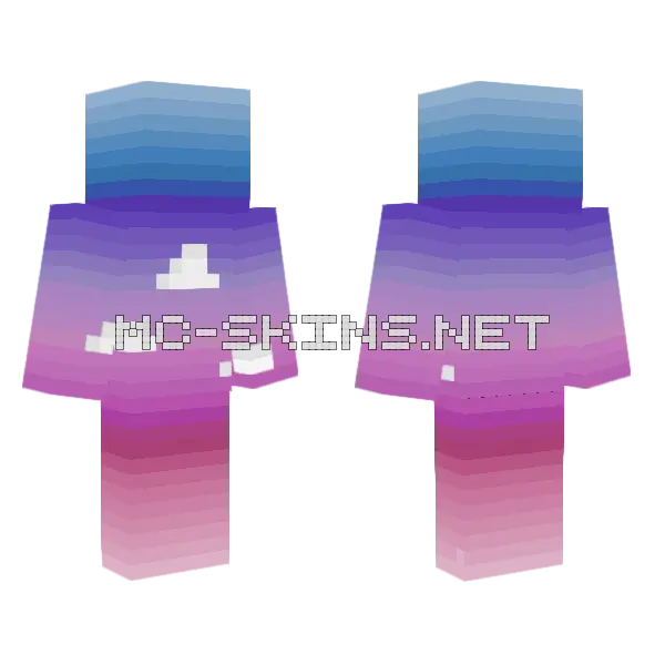 Cloud Background Pixel Art Minecraft skin, front and back