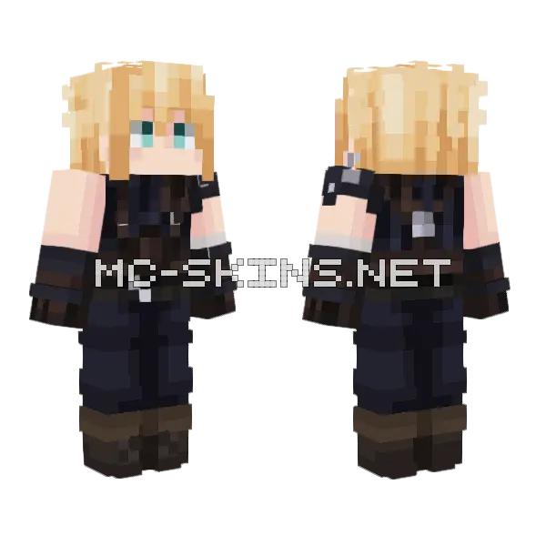 Cloud Strife Minecraft skin, front and back