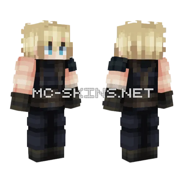 Cloud Strife Minecraft skin, front and back