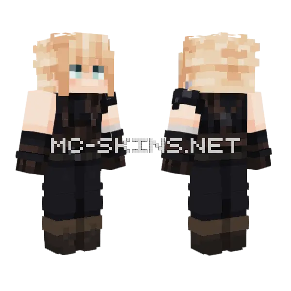 Cloud Strife V2 Minecraft skin, front and back