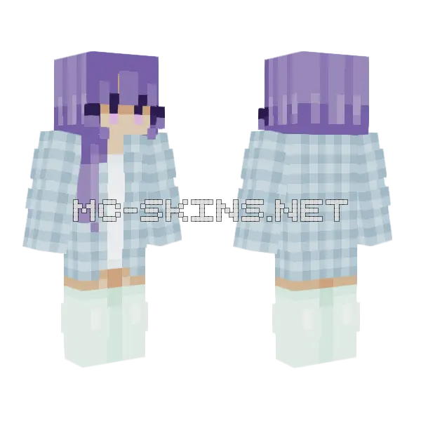 Clouded Thoughts Girl Minecraft skin, front and back