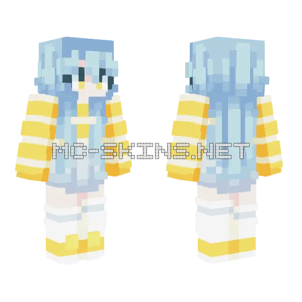 Cloudless Sky Minecraft skin, front and back