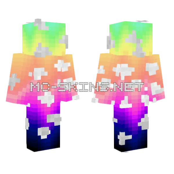 Cloudy Day Night Minecraft skin, front and back