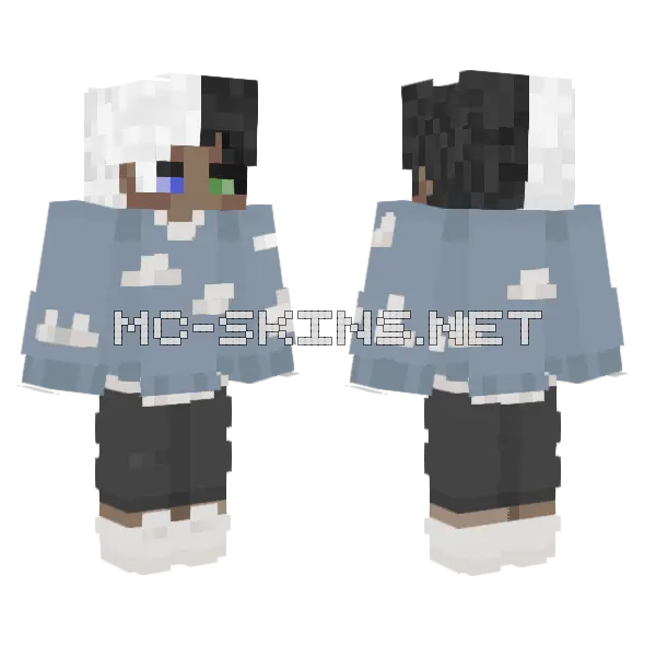 Cloudy Levi Minecraft skin, front and back