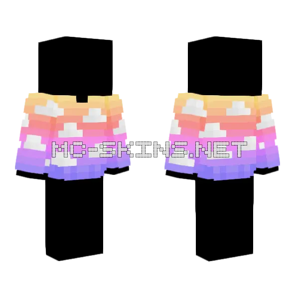Cloudy Light Sunrise Sweater Minecraft skin, front and back