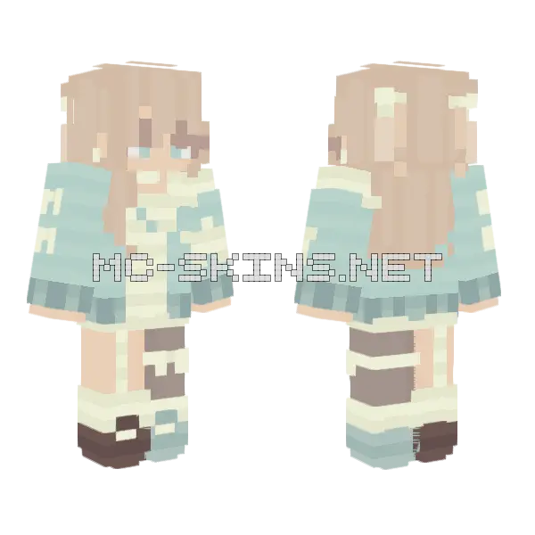 Cloudy Mints RCE Minecraft skin, front and back