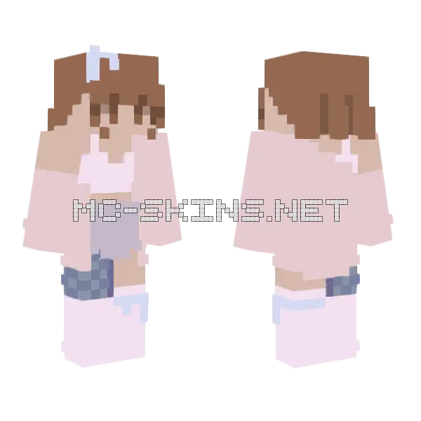 Cloudy Pastel Unshaded Minecraft skin, front and back