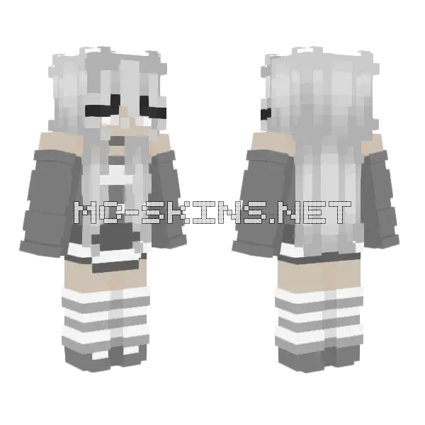 Cloudy Skies Girl Minecraft skin, front and back
