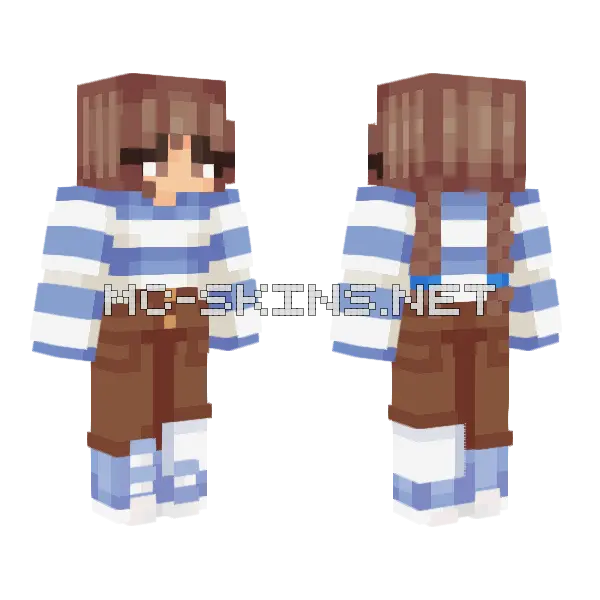 Cloudy Stripes RCE Minecraft skin, front and back