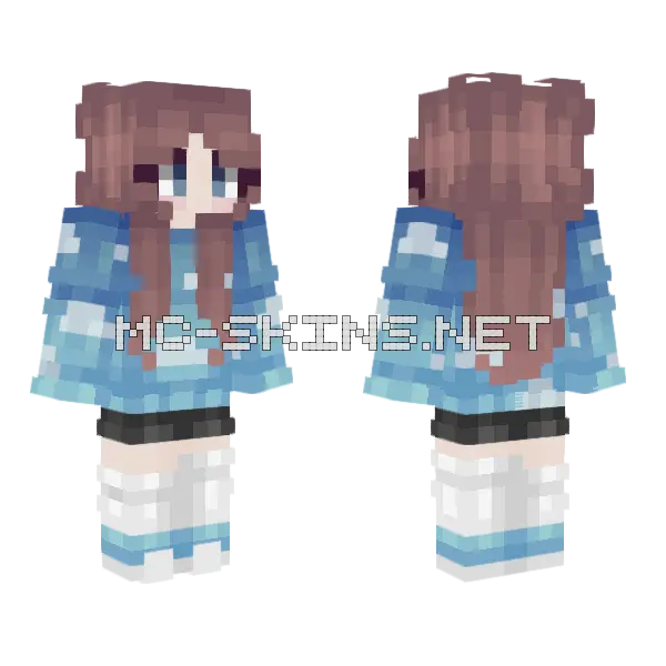 Cloudy Sweater Girl Minecraft skin, front and back