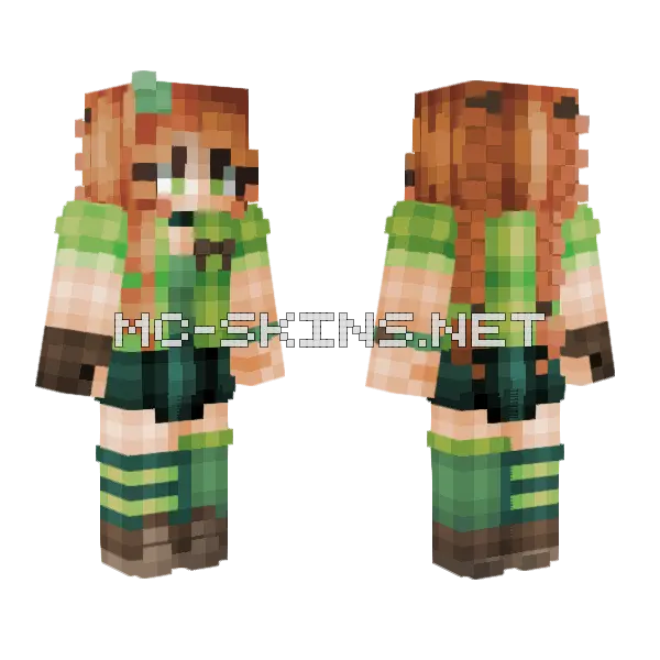 Clover Girl Minecraft skin, front and back