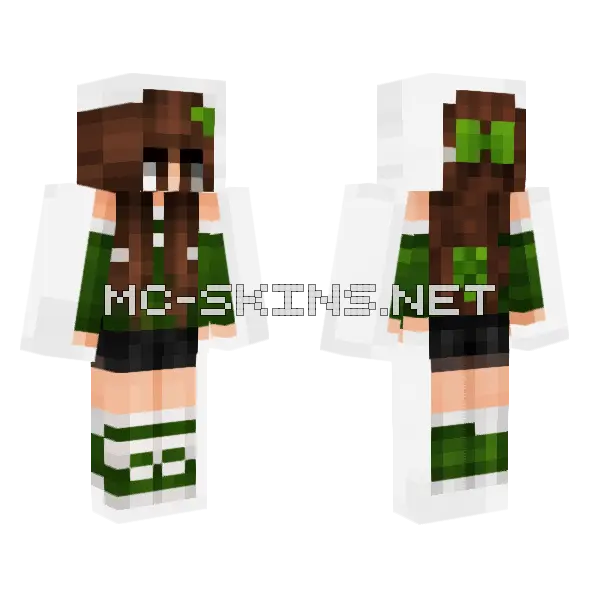 Clovryn Green Aviator Minecraft skin, front and back
