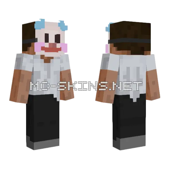 Clown Minecraft skin, front and back
