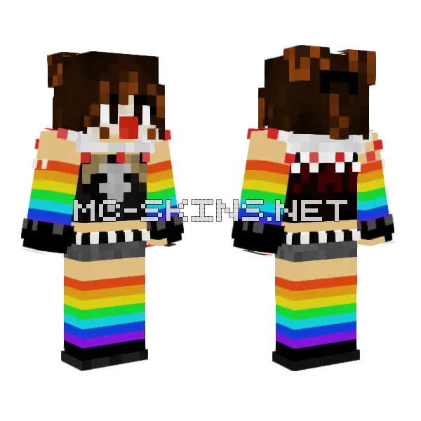 Clown Me Minecraft skin, front and back
