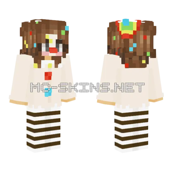Clown OC Minecraft skin, front and back