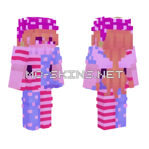 Clownpiece Touhou Project Minecraft skin, front and back