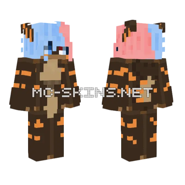 Cocoa The Female Tigershark Minecraft skin, front and back