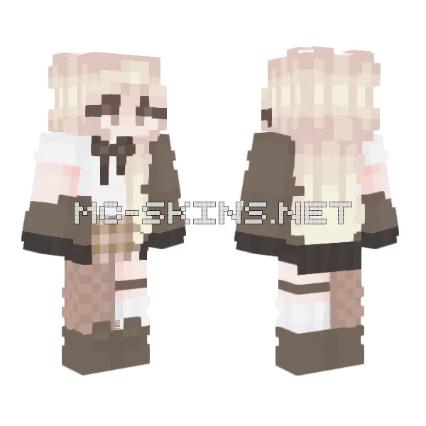 Cocoa Weather Girl Minecraft skin, front and back