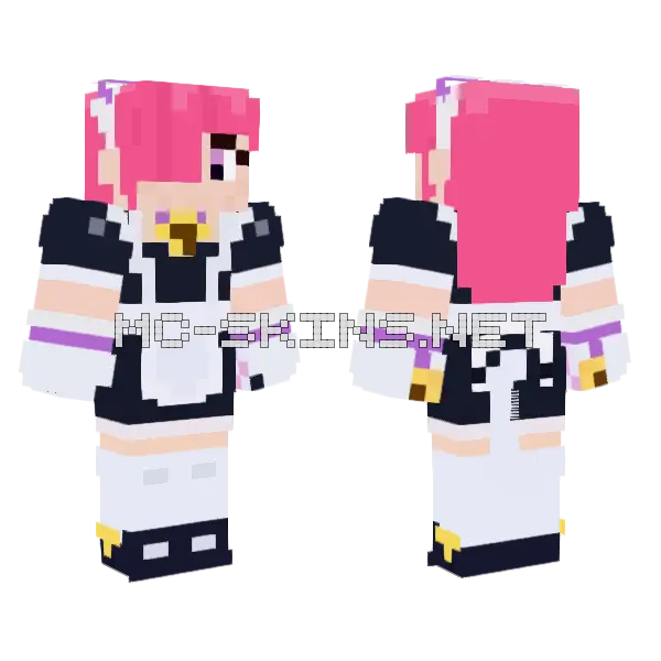 Colette Maid Outfit Minecraft skin, front and back