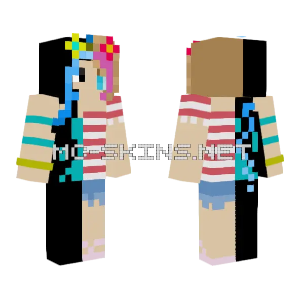 Collab W Idrinkgasoline Minecraft skin, front and back