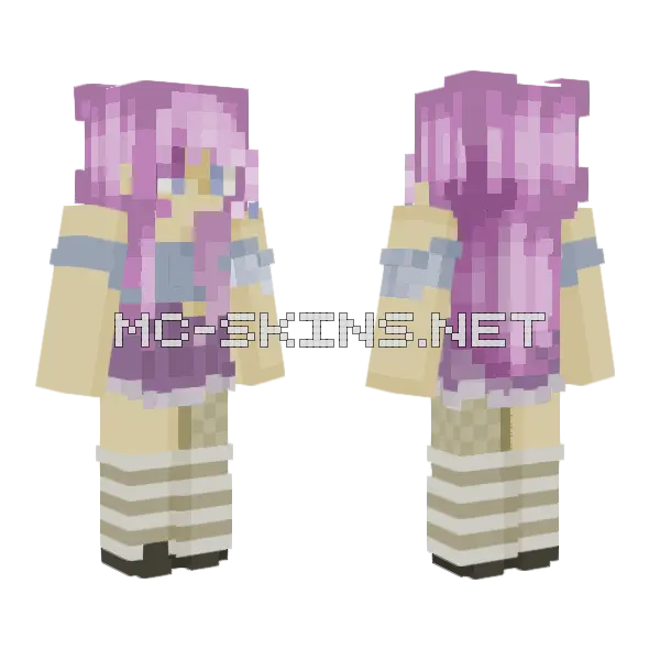 Collab With Sunset Cotton Candy Minecraft skin, front and back