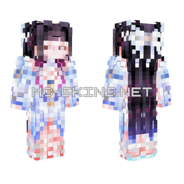 Color Accurate Columbina Genshin Impact Minecraft skin, front and back