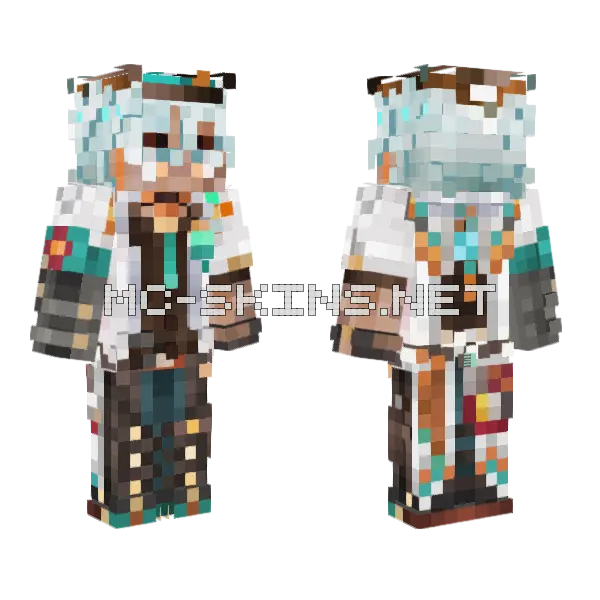 Color Accurate Ifa Genshin Impact Minecraft skin, front and back