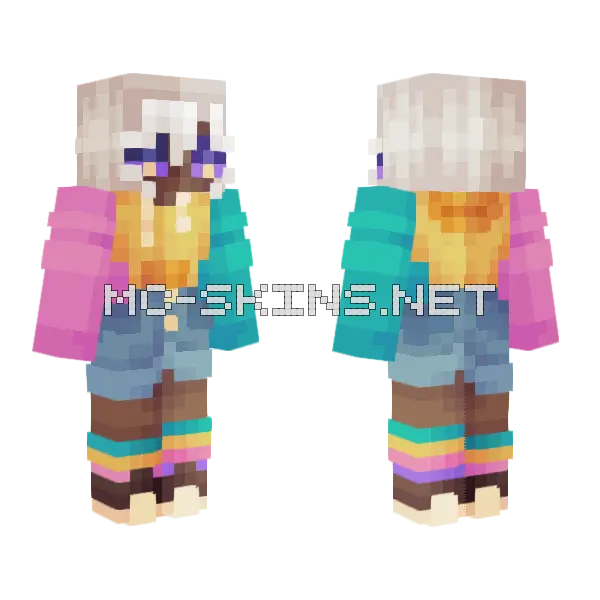 Color Coded Sfa6 Minecraft skin, front and back