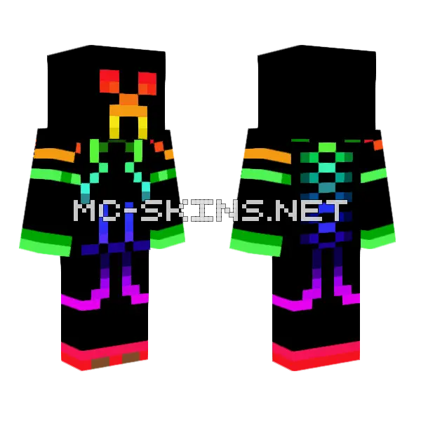 Color Creeper Minecraft skin, front and back