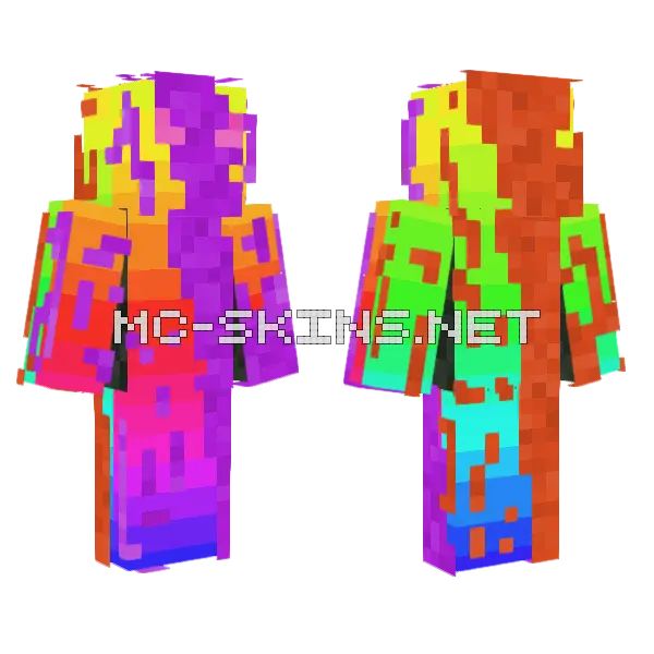 Color Explosion Skin Minecraft skin, front and back