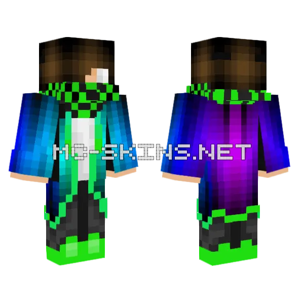 Color Hacker Skin Minecraft skin, front and back