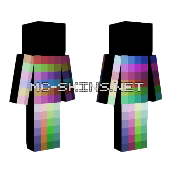 Color Pallet Hue Shifting Minecraft skin, front and back