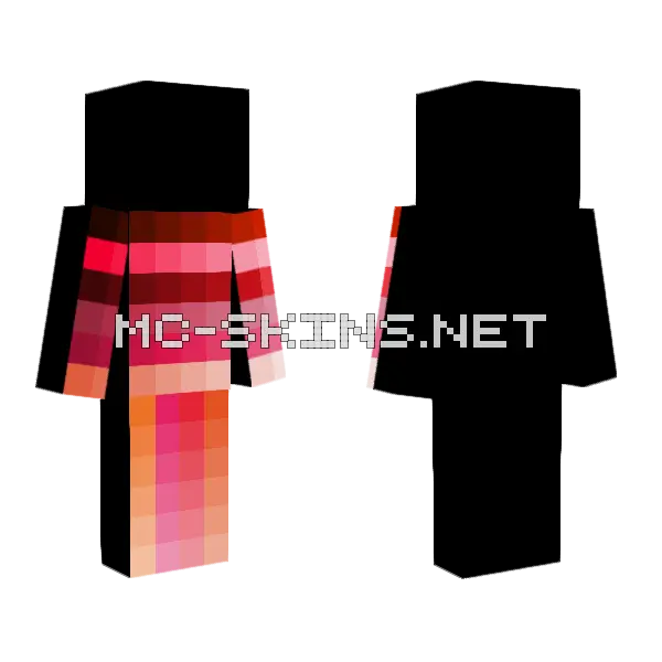 Color Pallet Reds Pinks Oranges Minecraft skin, front and back