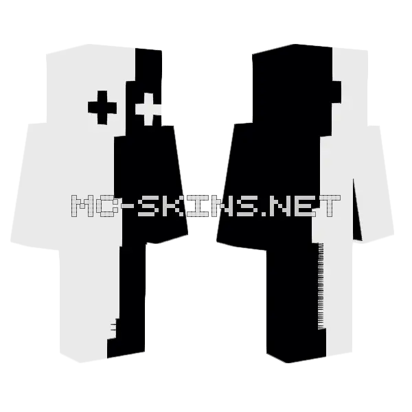 Colorcode White and Black Minecraft skin, front and back
