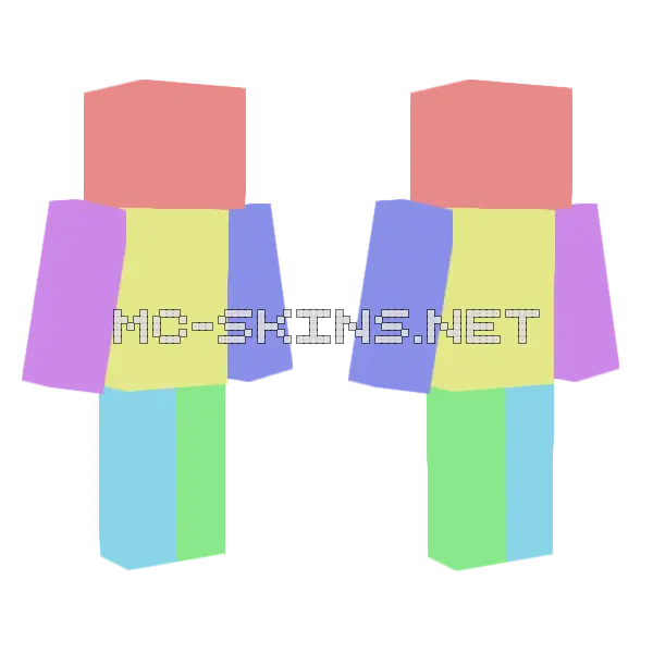 Colorful Block Base Minecraft skin, front and back