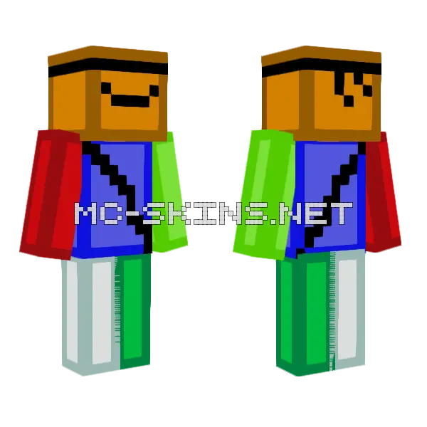 Colorful Blocks Minecraft skin, front and back