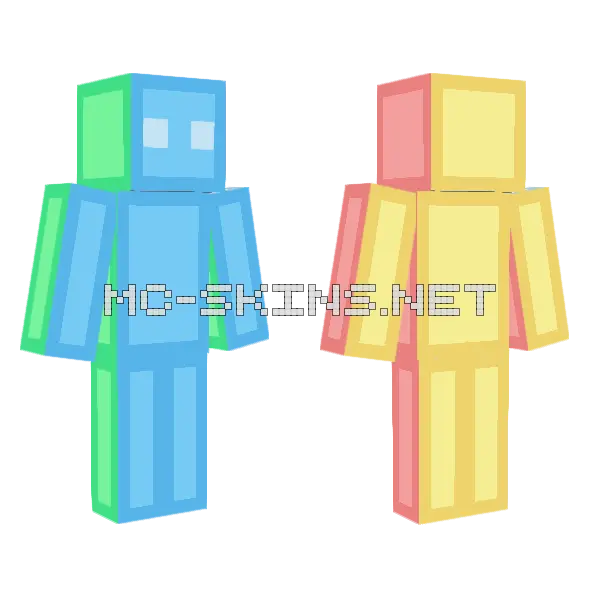 Colorful Blocks Minecraft skin, front and back