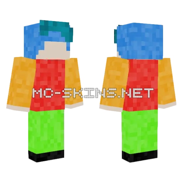 Colorful Stacked Blocks Minecraft skin, front and back