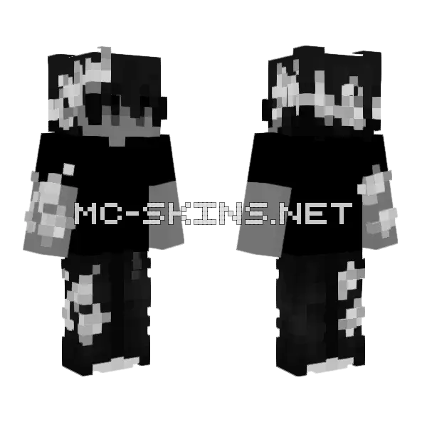 Colorless Flower Guy Minecraft skin, front and back