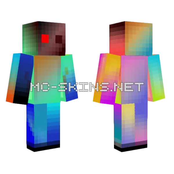 Colourful Chaos Minecraft skin, front and back