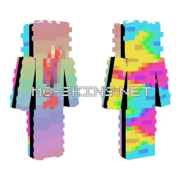 Colourful Skin Minecraft skin, front and back