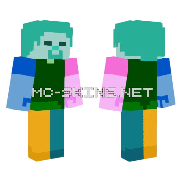 Combine Blank Steve Fix Minecraft skin, front and back