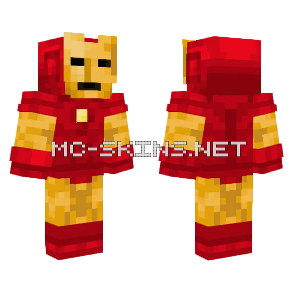 Comic Iron Man Minecraft skin, front and back
