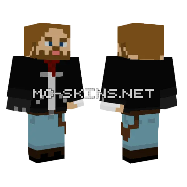 Comic Rick Grimes Negan Outfit Minecraft skin, front and back