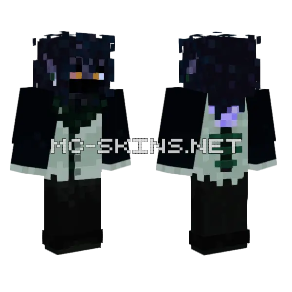 Con Tapabocas Minecraft skin, front and back