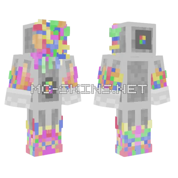 Confetti Blocks Minecraft skin, front and back