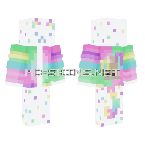 Confetti Cat Minecraft skin, front and back