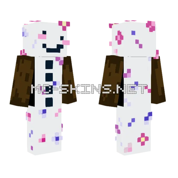 Confetti Snowman Minecraft skin, front and back