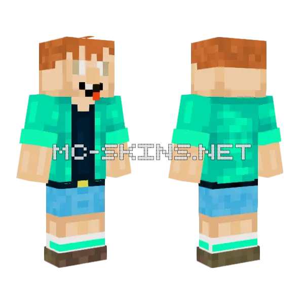 Connorisstupid Blue Outfit Minecraft skin, front and back