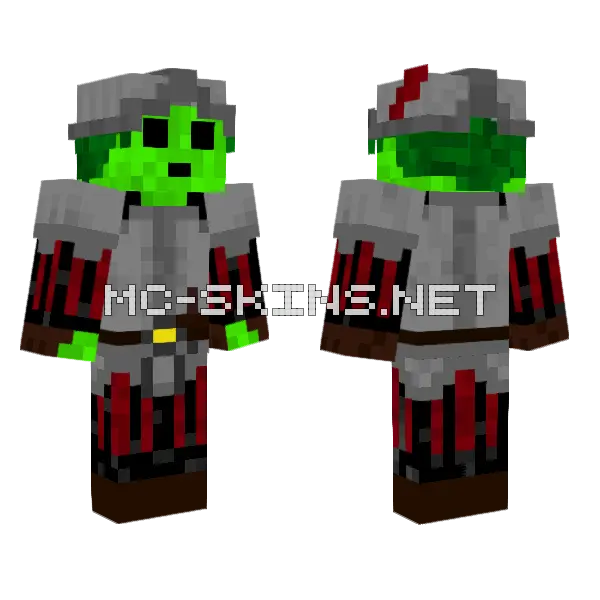 Conquistador Lettuce Minecraft skin, front and back